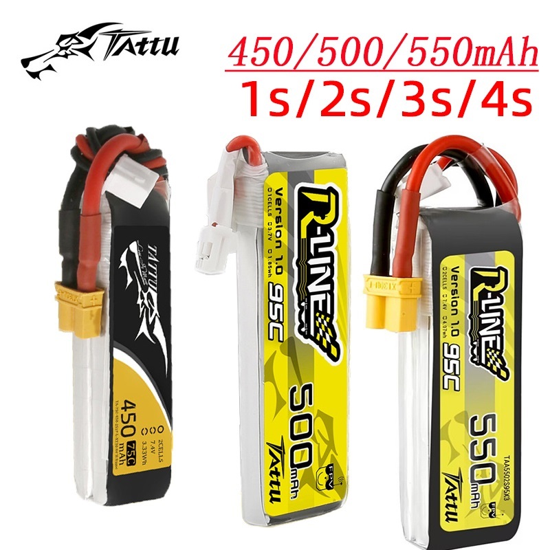 Lipo Battery 4S - 3Pcs NEUE TATTU 450/500/550mAh 75/95C 3,7/3,8/7,4/11,1/14,8
