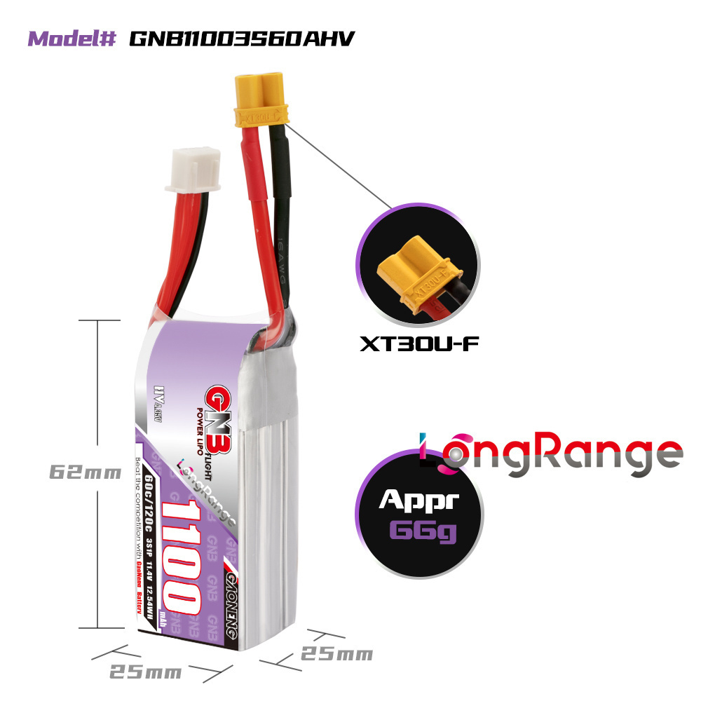 GNB 1100 mAh 2S 3S 4S 6S 60C/1 – Lipo Battery 4S Bewertung und Preis